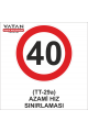 TT-29a AZAMİ HIZ SINIRLAMASI 40